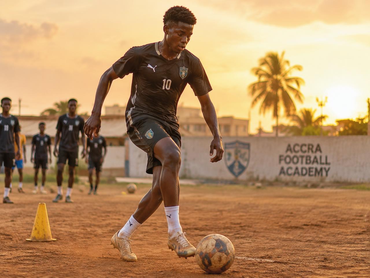 Young player training in Accra